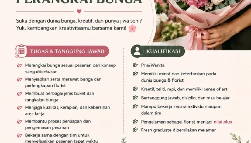 Lowongan Kerja Karyawan Toko King Florist Palangkaraya